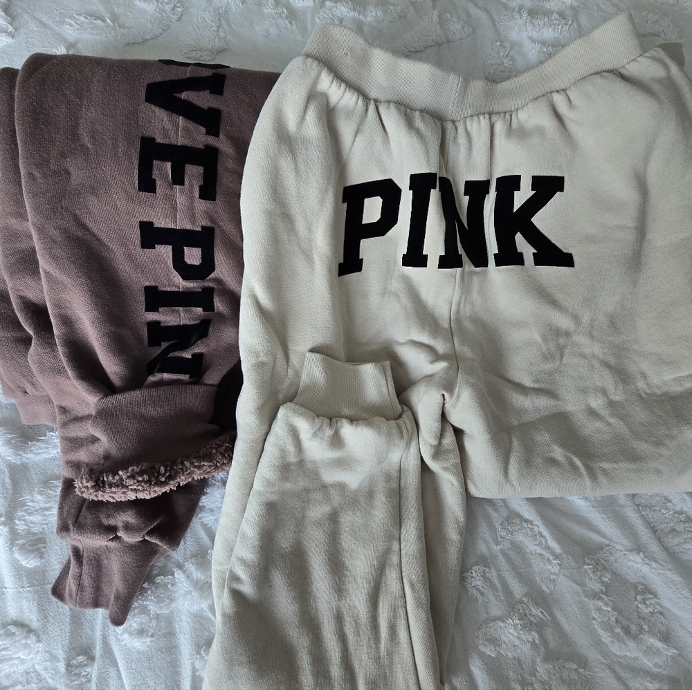 PINK Sherpa lined joggers